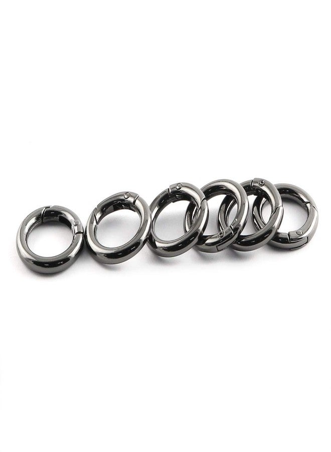 JCBIZ 6pcs Zinc Alloy Round Spring Snap Hooks Clip DIY Accessories for Handbag Purse Shoulder Strap Key Chains,17mm/0.67in Inner Diameter Circle Metal Key Ring Buckle(Black) - Image 3